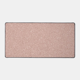 Faux Rose Gold Glitter Desk Mat