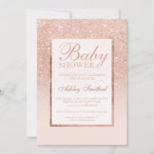 Faux rose gold glitter elegant chic Baby shower Invitation (Front)