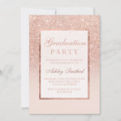 Faux rose gold glitter elegant Graduation party Invitation (Front)