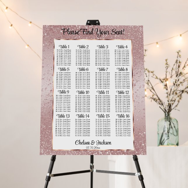 Faux Rose Gold Glitter  Foam Board (In Situ (Stand))