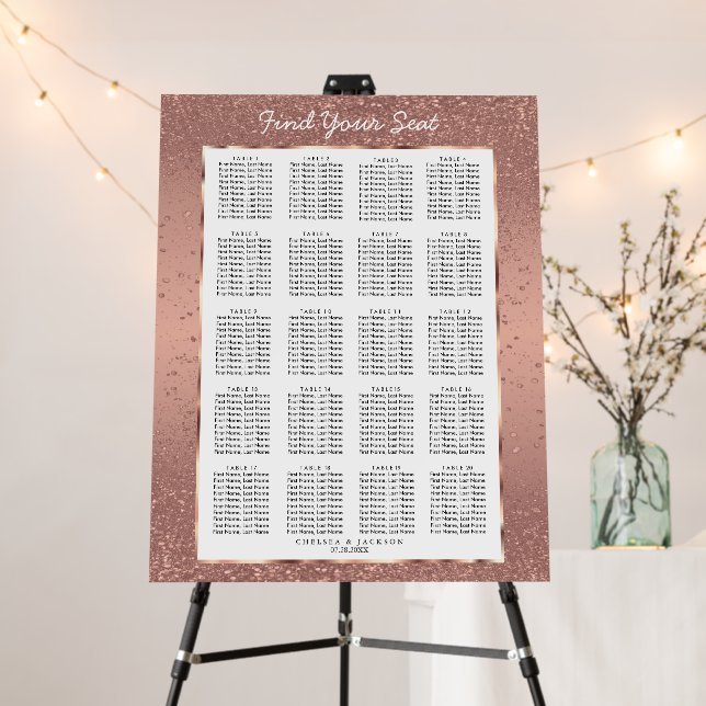 Faux Rose Gold Glitter  Foam Board (In Situ (Stand))