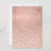 Faux rose gold glitter leaf elegant chic Sweet 15 Invitation (Back)
