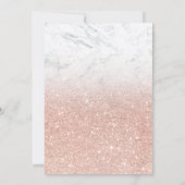 Faux rose gold glitter marble chic Bridal shower Invitation (Back)