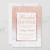 Faux rose gold glitter marble chic Bridal shower Invitation (Front)