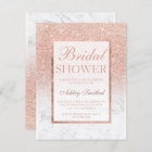 Faux rose gold glitter marble chic Bridal shower