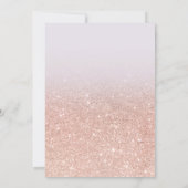 Faux rose gold glitter ombre lilac chic Sweet 16 Invitation (Back)