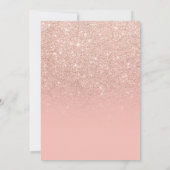 Faux rose gold glitter ombre typography Sweet 16 Invitation (Back)