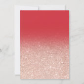 Faux rose gold glitter red chic Sweet 16 Invitation (Back)
