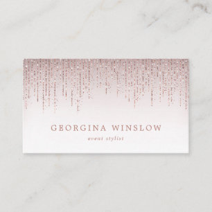 Faux Rose Gold Glitter String Curtain Luxury Business Card