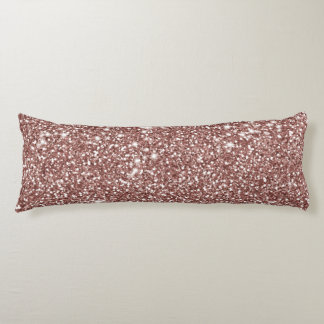 Faux Rose Gold Glitter Texture Graphic Body Pillow