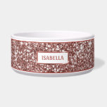 Faux Rose Gold Glitter Texture Look & Custom Name Bowl<br><div class="desc">Destei's digitally created rose gold pink glitter texture design together with a personalizable text area for a name. PLEASE NOTICE: THERE IS NO REAL GLITTER ON THIS ITEM. THE DESIGN IS A DIGITAL IMAGE AND IT WILL BE PRINTED ON THE PRODUCT.</div>