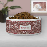 Faux Rose Gold Glitter Texture Look & Custom Name Bowl<br><div class="desc">Destei's digitally created rose gold pink glitter texture design together with a personalizable text area for a name. PLEASE NOTICE: THERE IS NO REAL GLITTER ON THIS ITEM. THE DESIGN IS A DIGITAL IMAGE AND IT WILL BE PRINTED ON THE PRODUCT.</div>