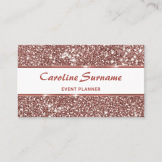 Faux Rose Gold Glitter Texture Look &amp; Custom Text Business Card