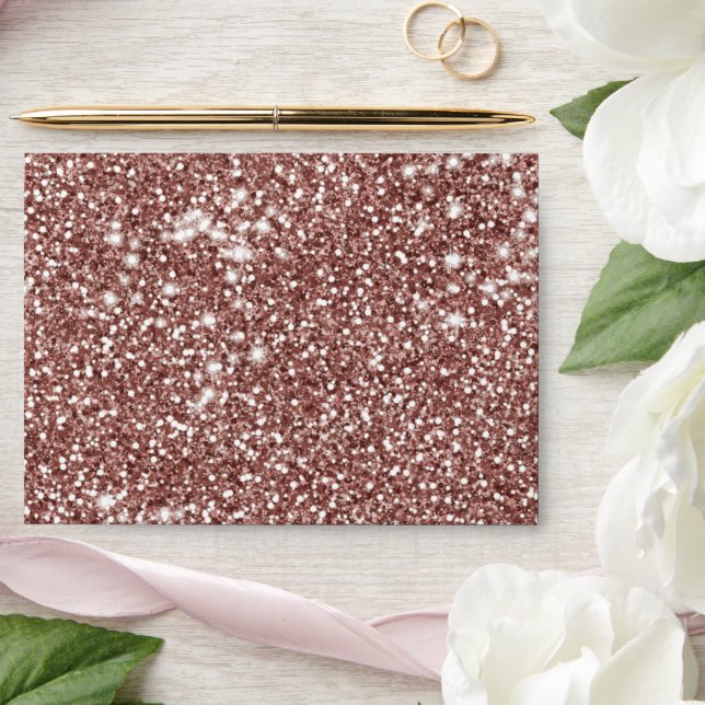 Faux Rose Gold Glitter Texture Look-like Design Envelope (Wedding)