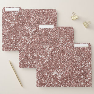 Faux Rose Gold Glitter Texture Look-like Design File Folder