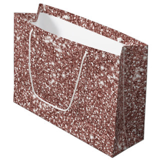 Faux Rose Gold Glitter Texture Look-like Design Large Gift Bag