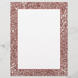 Faux Rose Gold Glitter Texture Look-like Design Letterhead