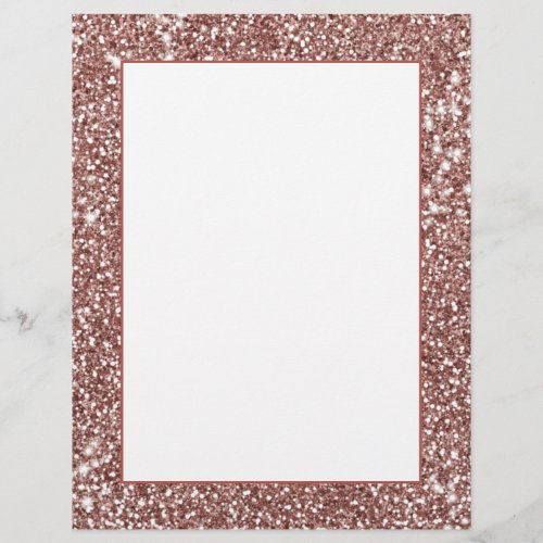 Faux Rose Gold Glitter Texture Look_like Design Letterhead