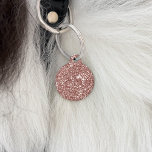 Faux Rose Gold Glitter Texture Look & Pet's Info Pet ID Tag<br><div class="desc">Destei's digitally created rose gold pink glitter texture design. On the other side there are personalizable text areas for a name and for a phone number. PLEASE NOTICE: THERE IS NO REAL GLITTER ON THIS ITEM. THE DESIGN IS A DIGITAL IMAGE AND IT WILL BE PRINTED ON THE PRODUCT.</div>