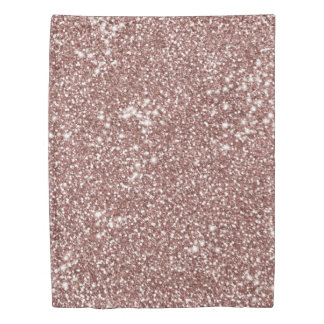 Faux Rose Gold Glitter Texture - Printed Graphic - Duvet Cover