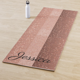 faux Rose gold glitter  Yoga Mat