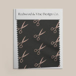 Faux Rose Gold Hair Salon Scissors Pattern Fabric