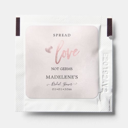 Faux Rose Gold Heart Spread Love Not Germs Hand Sanitizer Packet