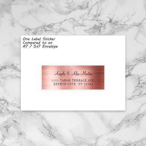 Faux Rose Gold Individual Wedding Address Labels