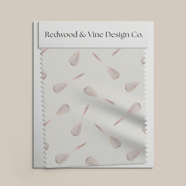 Faux Rose Gold & Ivory Kitchen Whisk Pattern Fabric (Creator Uploaded)