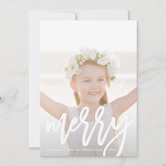 Faux Rose Gold Leopard Print Photo Holiday (Front)