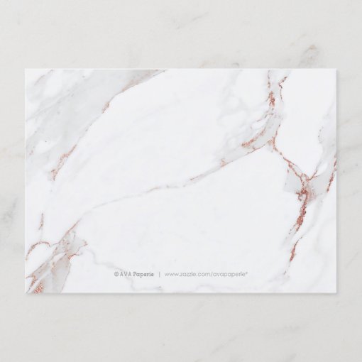 Faux rose gold marble modern wedding enclosure card Zazzle