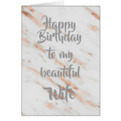 Faux Rose Gold Marble. Wife's Birthday. (Front)