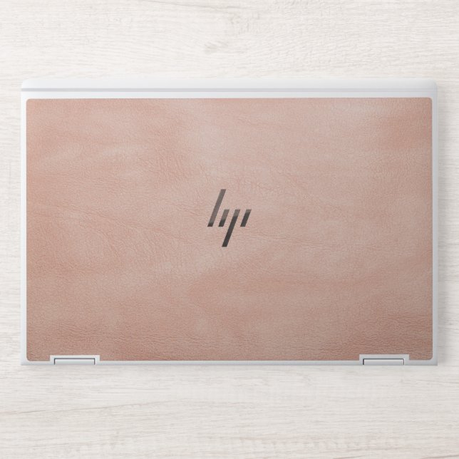 Faux Rose Gold Monogram Blush Pink  HP Laptop Skin (Front)