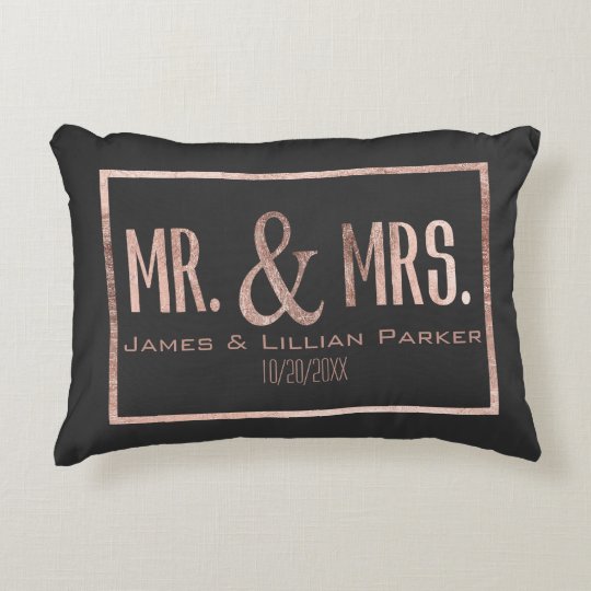 Faux Rose Gold Mr And Mrs Monogram Wedding Decorative Pillow Fascinating Rose Gold Decorative Pillows Faux Rose Gold Mr And Mrs Monogram Wedding Decorative Pillow Fascinating Rose Gold Decorative Pillows