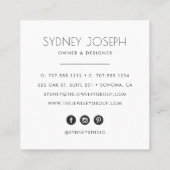 Faux Rose Gold Necklace Logo | Jewelry Design Square Business Card (Back)