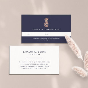 Faux Rose Gold Pineapple Appointment Cards
