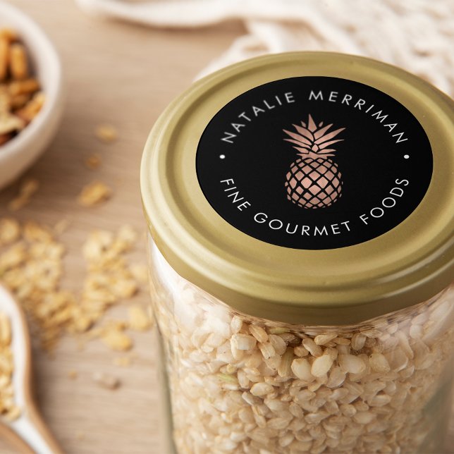 Faux Rose Gold Pineapple Classic Round Sticker (Creator Uploaded)