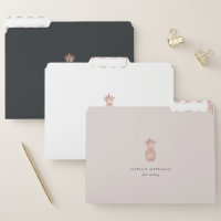Faux Rose Gold Pineapple File Folder
