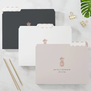 Faux Rose Gold Pineapple File Folder