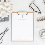 Faux Rose Gold Pineapple Logo Letterhead<br><div class="desc">Chic and elegant business letterhead features a faux rose gold foil pineapple with your name or business name beneath in modern black lettering. Add your address,  contact information or more details to the bottom.</div>