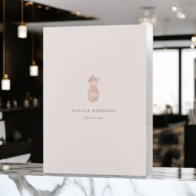 Faux Rose Gold Pineapple Logo Pocket Folder (Creator Uploaded)