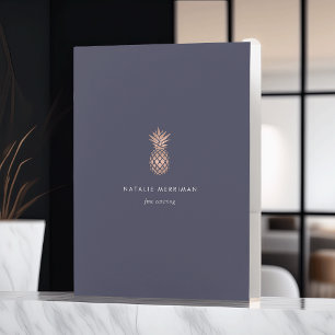 Faux Rose Gold Pineapple Logo Pocket Folder