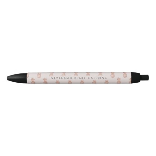 Faux Rose Gold Pineapple Personalized Black Ink Pen