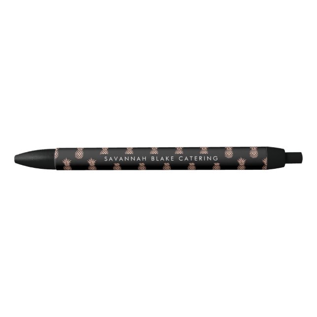 Faux Rose Gold Pineapple Personalized Pen (Front)