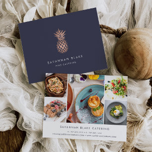 Faux Rose Gold Pineapple Promotional Photo Collage Postcard