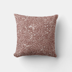 Faux Rose Gold Pink Glitter Texture Look Throw Pillow