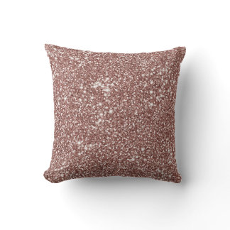 Faux Rose Gold Pink Glitter Texture Look Throw Pillow