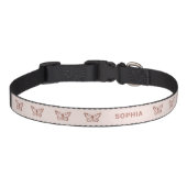 Faux Rose Gold Pink Look Butterfly Rosy Butterfly Pet Collar (Front)