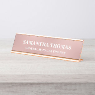 Faux Rose Gold Professional Desk/ Hanging Business Desk Name Plate