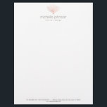 Faux Rose Gold Sea Fan Coral Letterhead<br><div class="desc">A personalized letterhead design featuring a faux rose gold sea fan/sea coral graphic with your name or business name. A coastal aesthetic perfect for anyone. Art and design © 1201AM Design Studio | www.1201am.com</div>